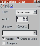 Bezier Line Options Box