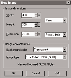 New Image Dialog Box