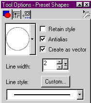Preset Shapes Options